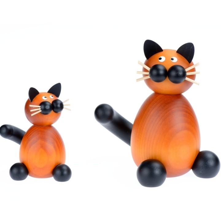 Statuette grand chat en bois