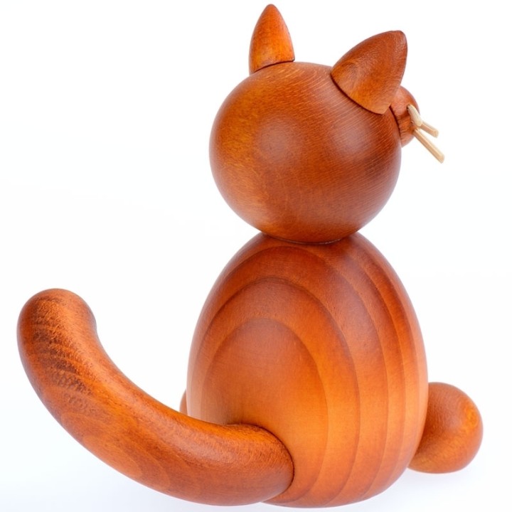 Achat figurine chat en bois roux