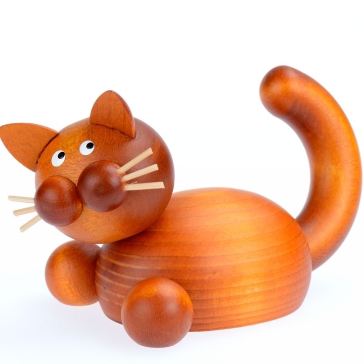 Acheter figurine chat en bois peint