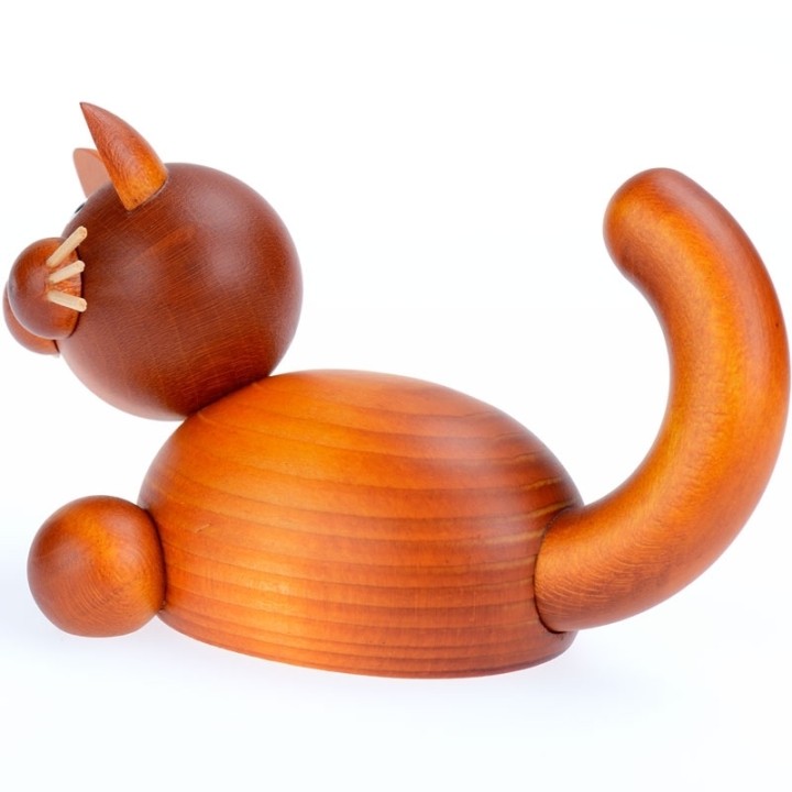 Acheter figurine decoratives chat en bois peints