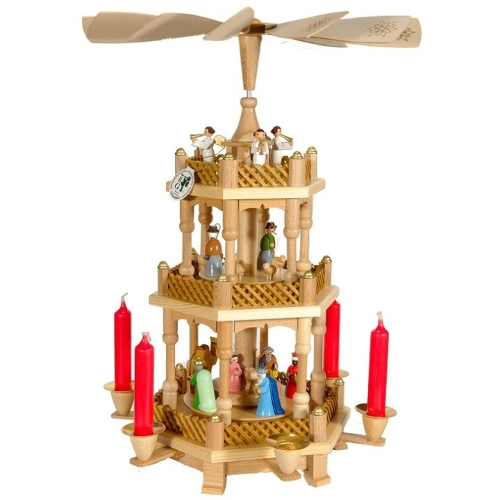 Crèche de Noel allemande 2 étages couleur