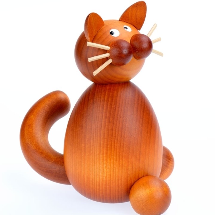Deco de Noel en bois, statuette chat