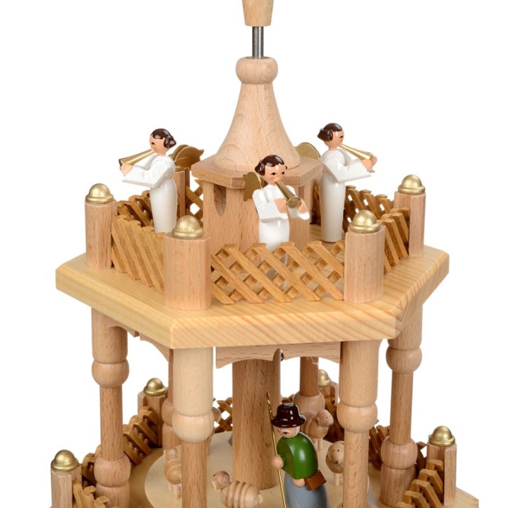 Pyramide de Noël 2 étages avec personnages couleur