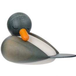 Mouette en bois endormie bleue
