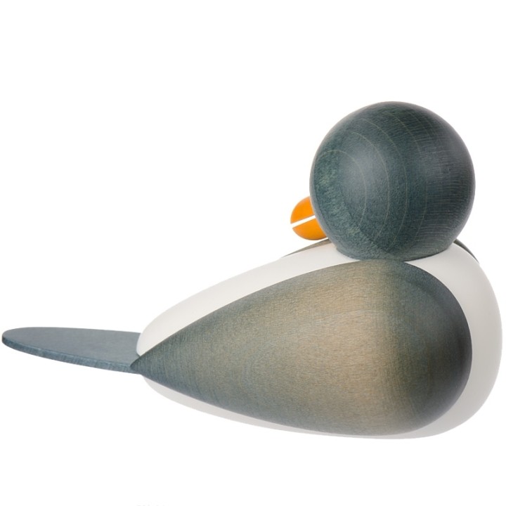 Mouette en bois endormie bleue