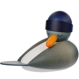 Mouette marine en bois avec bonnet marin bleu