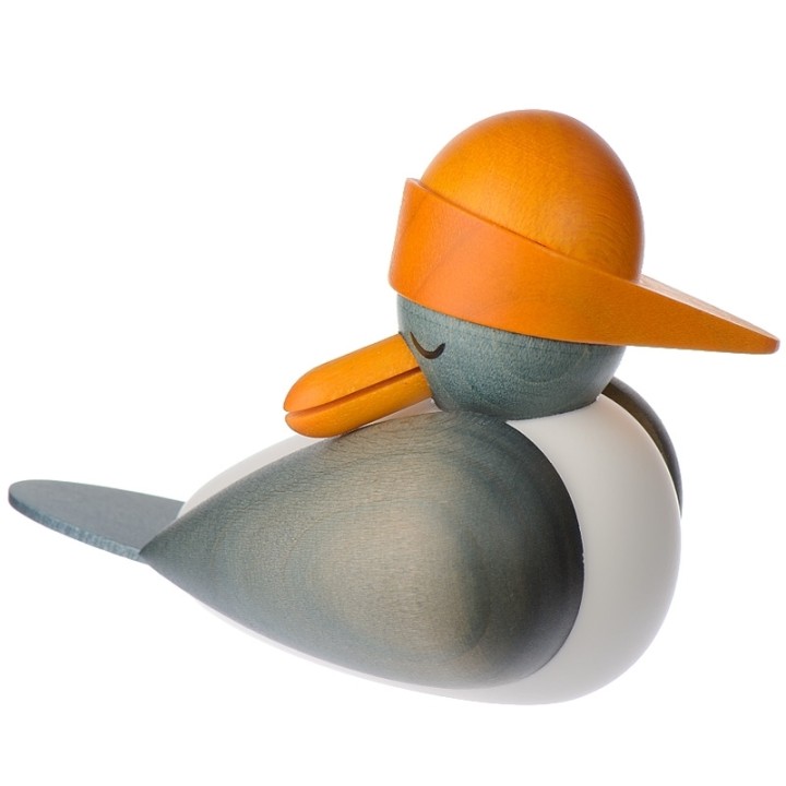 Mouettes marines en bois couleur bleu avec bonnet jaune