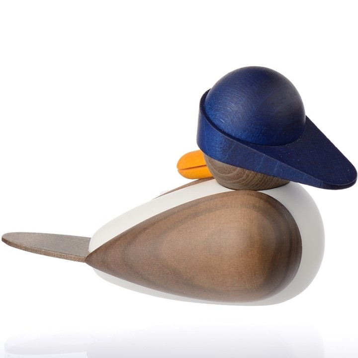 Figurines bois mouettes avec un bonnet bleu