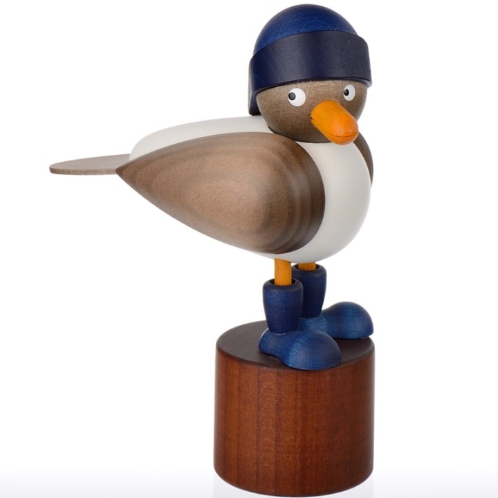 Déco marine d'intérieur,  mouette en bois peint