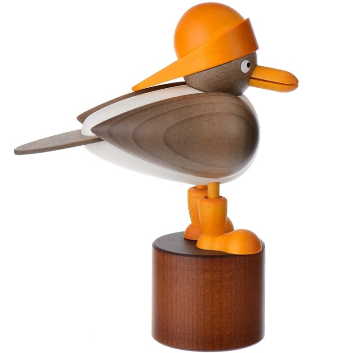 Figurine mouette sur pied en bois 