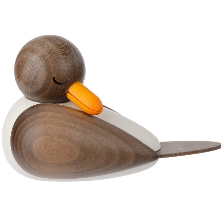 Mouette en bois endormie grise