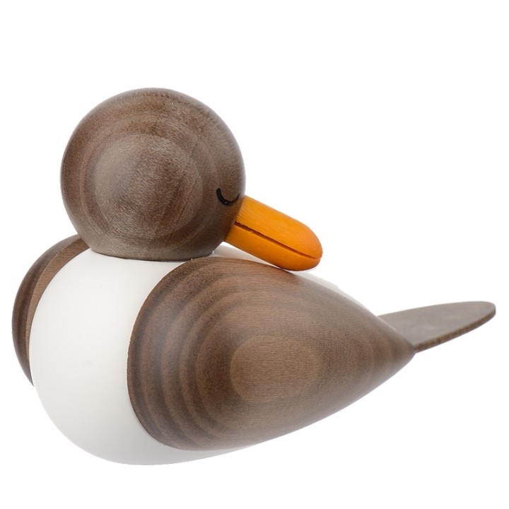 Mouette en bois endormie grise