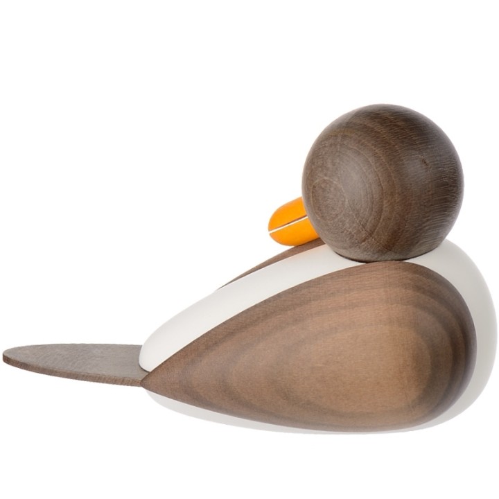 Mouette en bois endormie grise