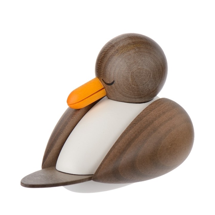 Mouette en bois endormie grise
