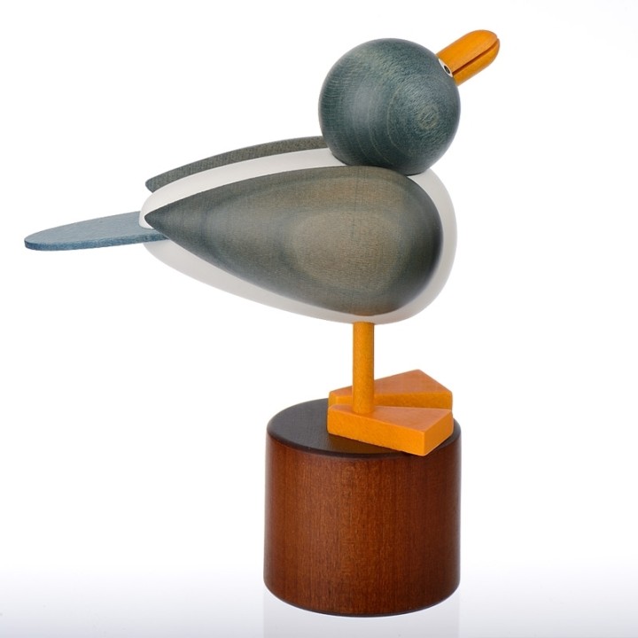 Décoration marine, mouette peinte en bois