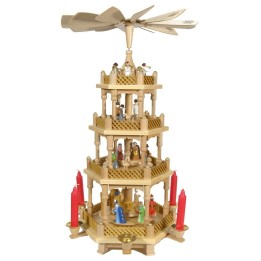 Weihnachtspyramid allemande personnages couleur