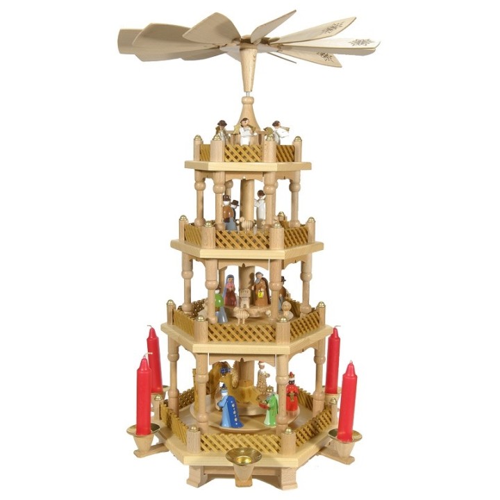 Weihnachtspyramid allemande personnages couleur