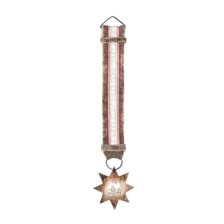  Décoration murale 47 cm rouge avec étoile, crèche