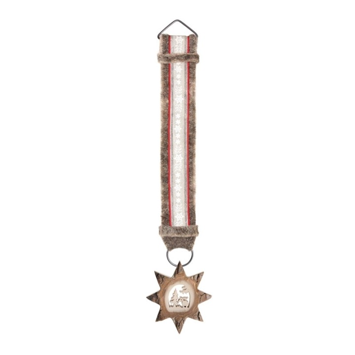  Décoration murale 47 cm rouge avec étoile, élan