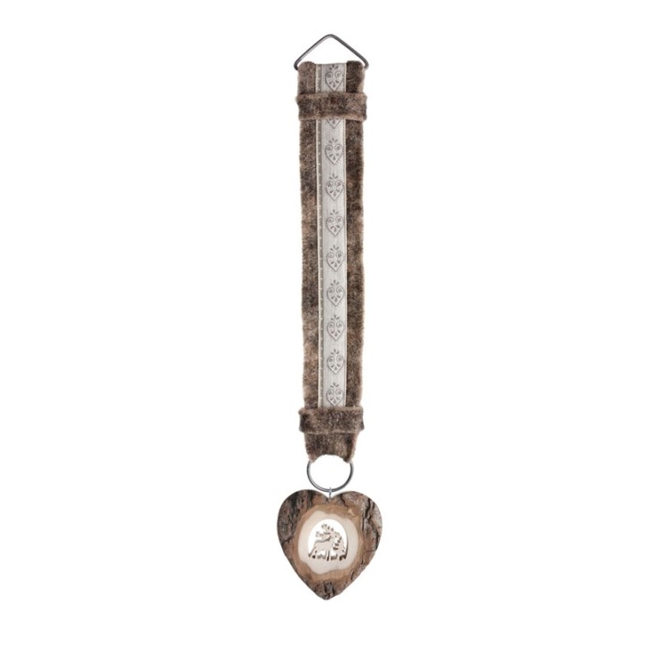  Décoration murale 46 cm blanc avec coeur, cerf