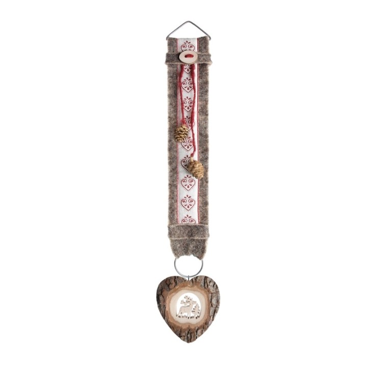 Grand  Décoration murale 60 cm rouge avec coeur, cerf