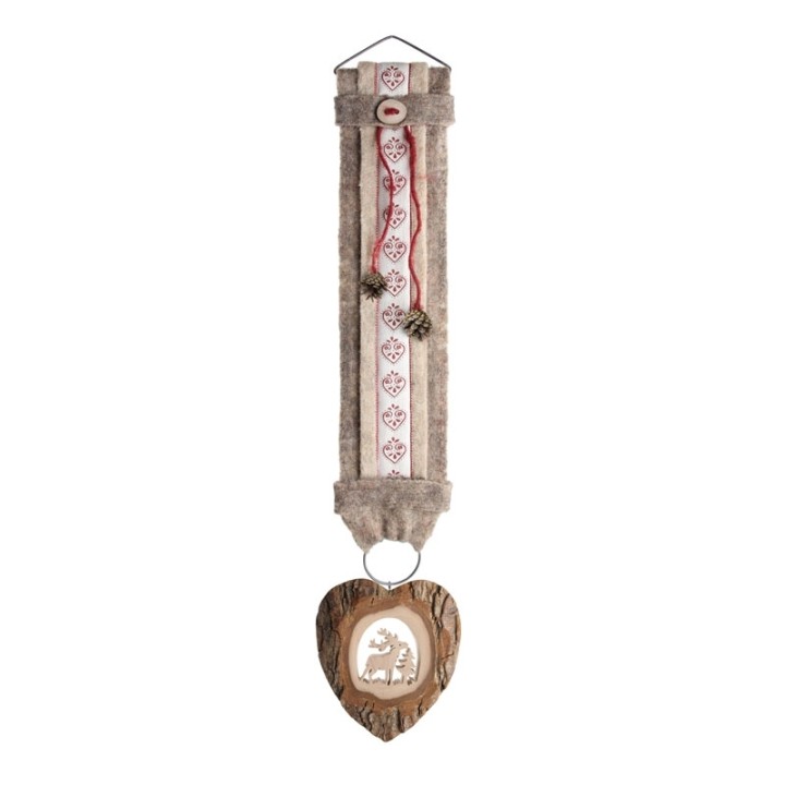 Grand  Décoration murale rouge 75 cm avec coeur, cerf