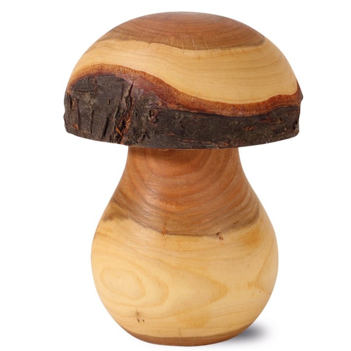Champignon en bois décoratif, 13 cm