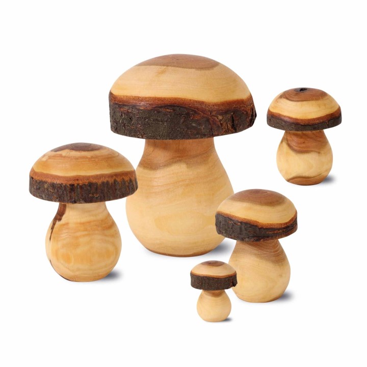 Champignon en bois sculpté, 8 cm