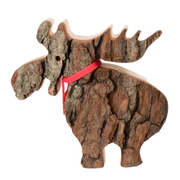 Elan en bois avec noeud rouge 14 cm