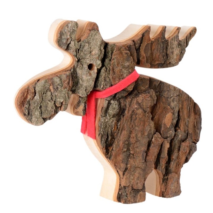 Elan en bois avec noeud rouge 14 cm