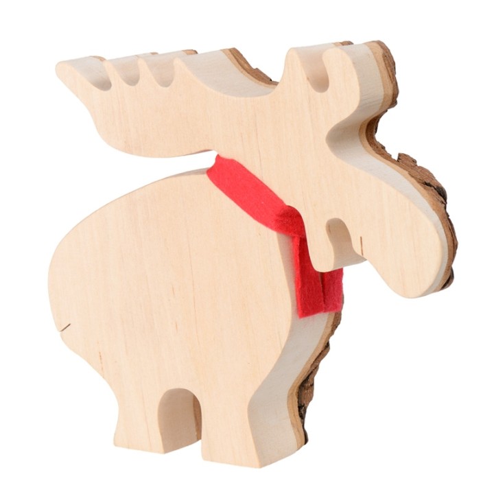 Elan en bois avec noeud rouge 14 cm