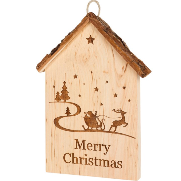 Plaque de porte en bois à suspendre avec chat: "Home sweet Home"  
