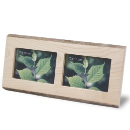 Double cadre photo en bois, 10 x 15 cm