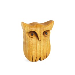 Chouette en bois poli, 3,5 cm