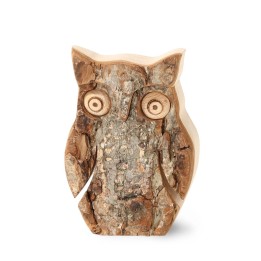 Hibou en bois d'écorce, 6,5 cm