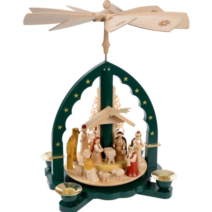 Pyramide de Noël Allemande avec une arche couleur verte