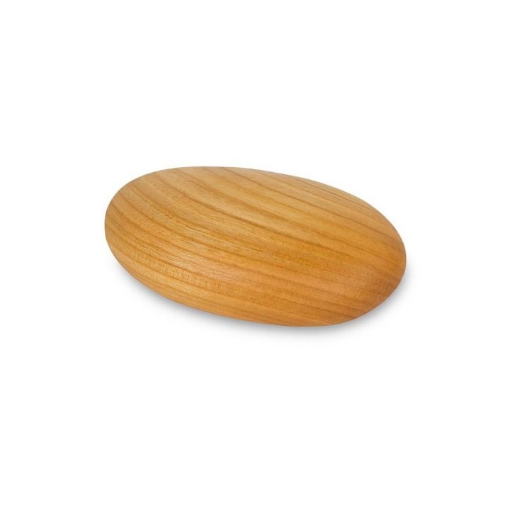 Caillou en bois poli teinté, 9 cm