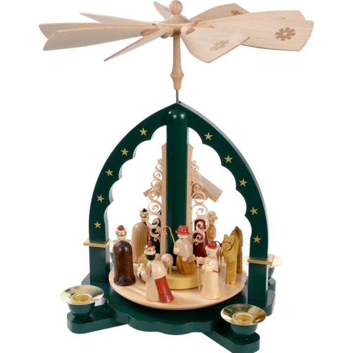 Pyramide de Noël Allemande avec une arche couleur verte