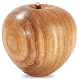 Grande pomme en bois poli, 9 cm