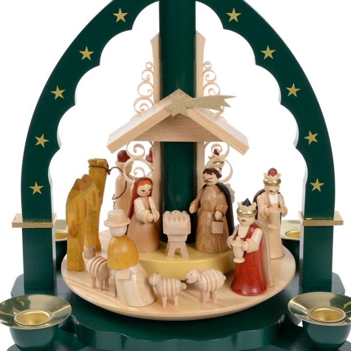 Pyramide de Noël Allemande avec une arche couleur verte