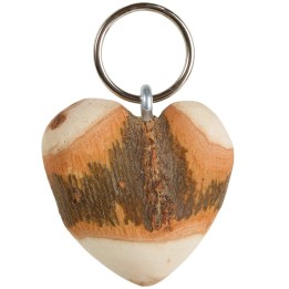 Porte-clé coeur bois naturel