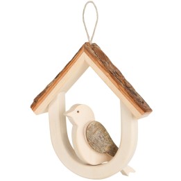 Décoration de fenêtre : petit oiseau dans la maison