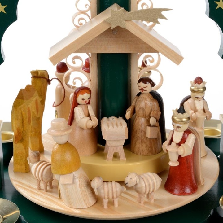 Pyramide de Noël Allemande avec une arche couleur verte