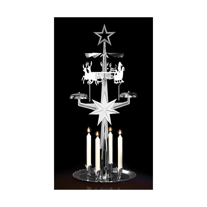 Carillon père Noël argent