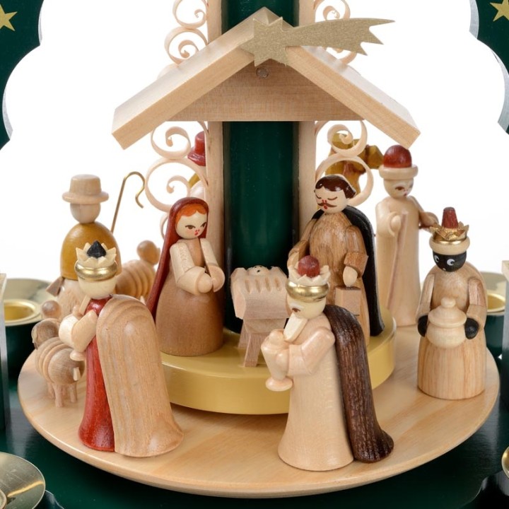 Pyramide de Noël Allemande avec une arche couleur verte