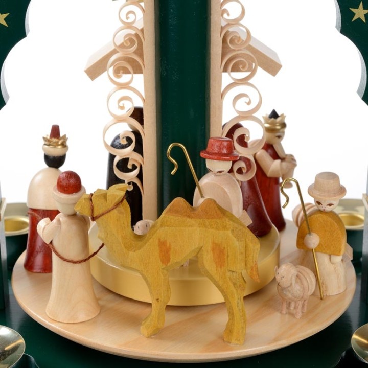 Pyramide de Noël Allemande avec une arche couleur verte