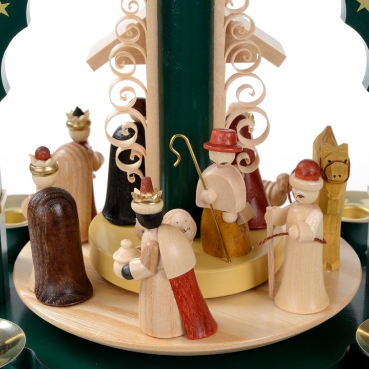 Pyramide de Noël Allemande avec une arche couleur verte