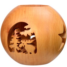 Photophore en bois élan