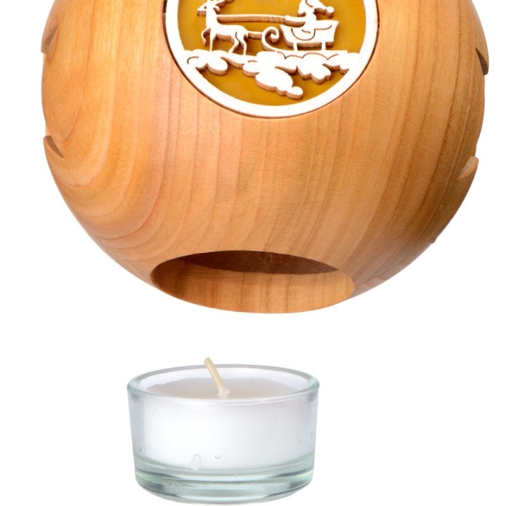 Photophore bois père Noel