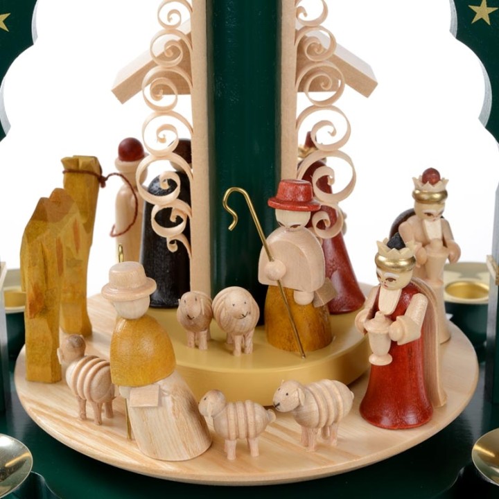 Pyramide de Noël Allemande avec une arche couleur verte